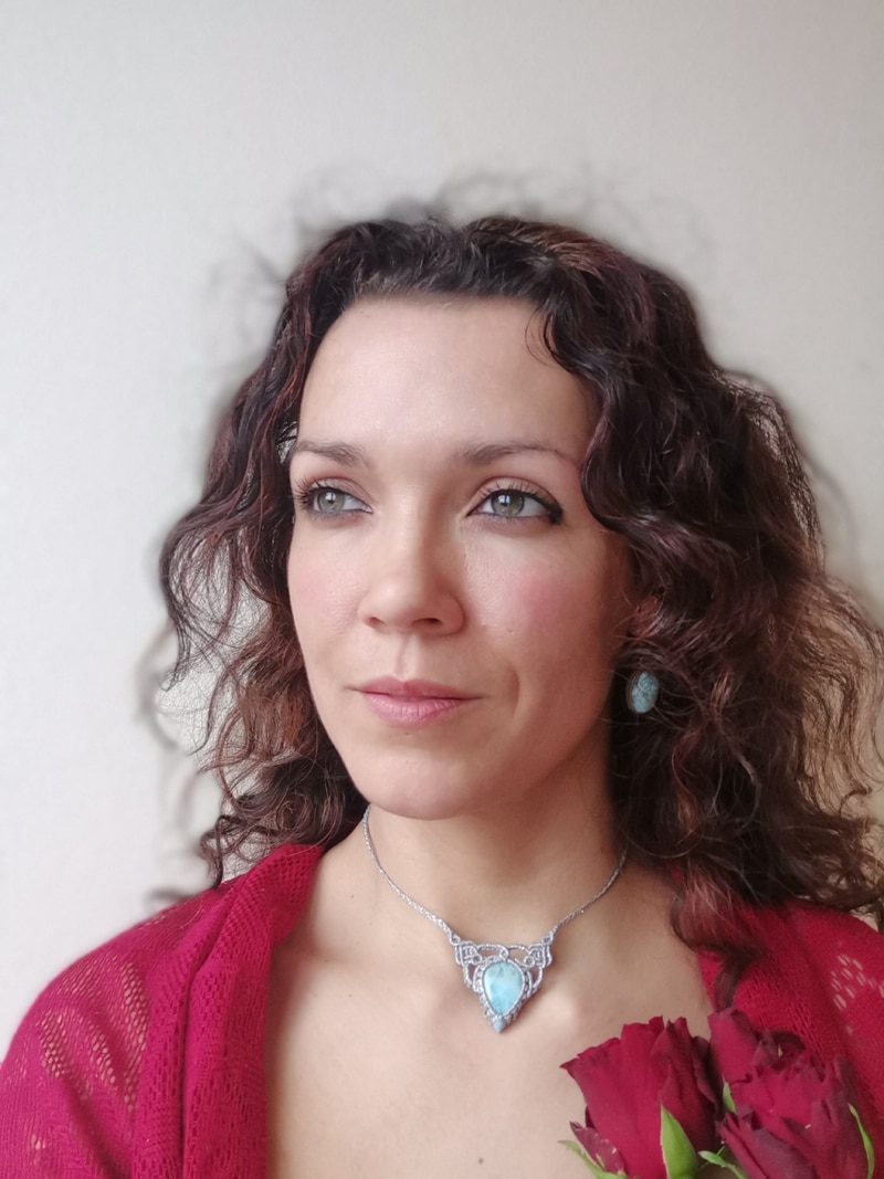 Unikatna makrame ogrlica z LARIMARJEM: »Vračam se v svoj notranji mir« - slika 4