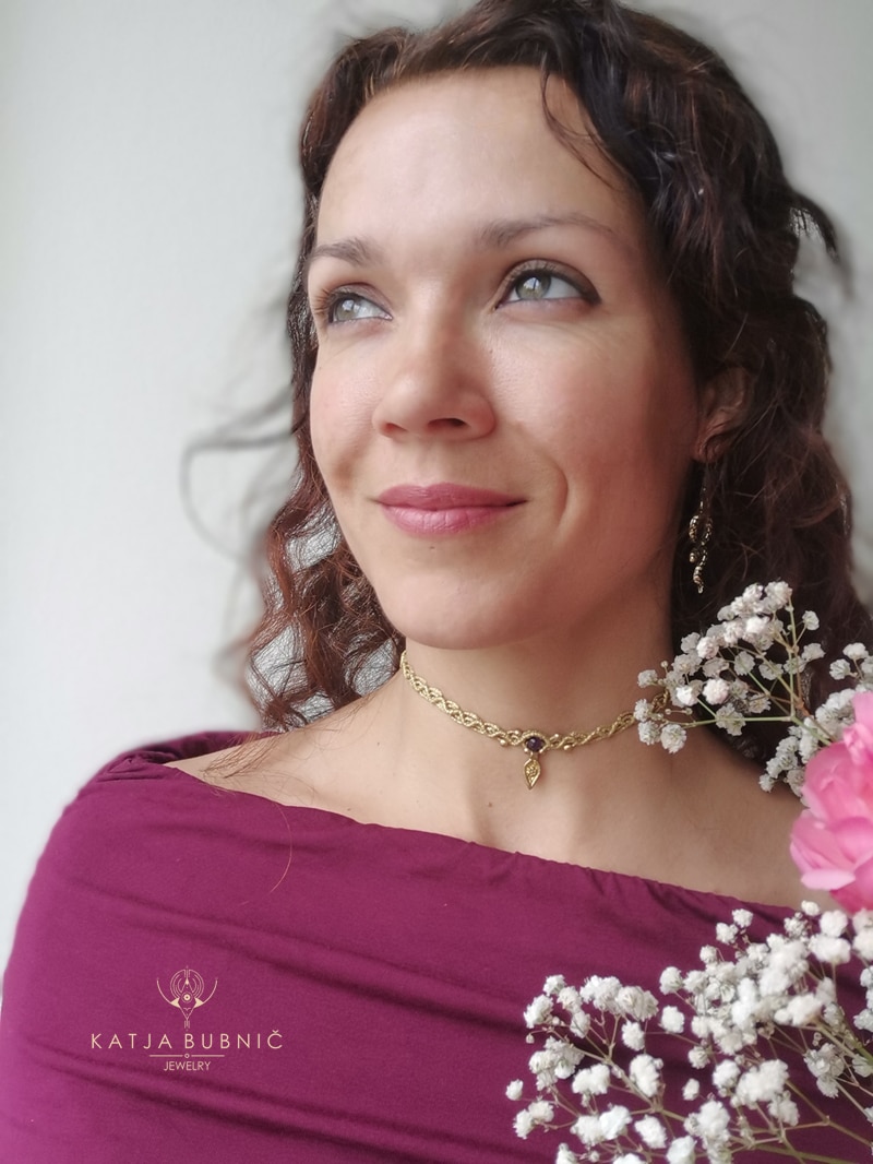 MAKRAME VILINSKA TIARA  AMETIST - slika 3