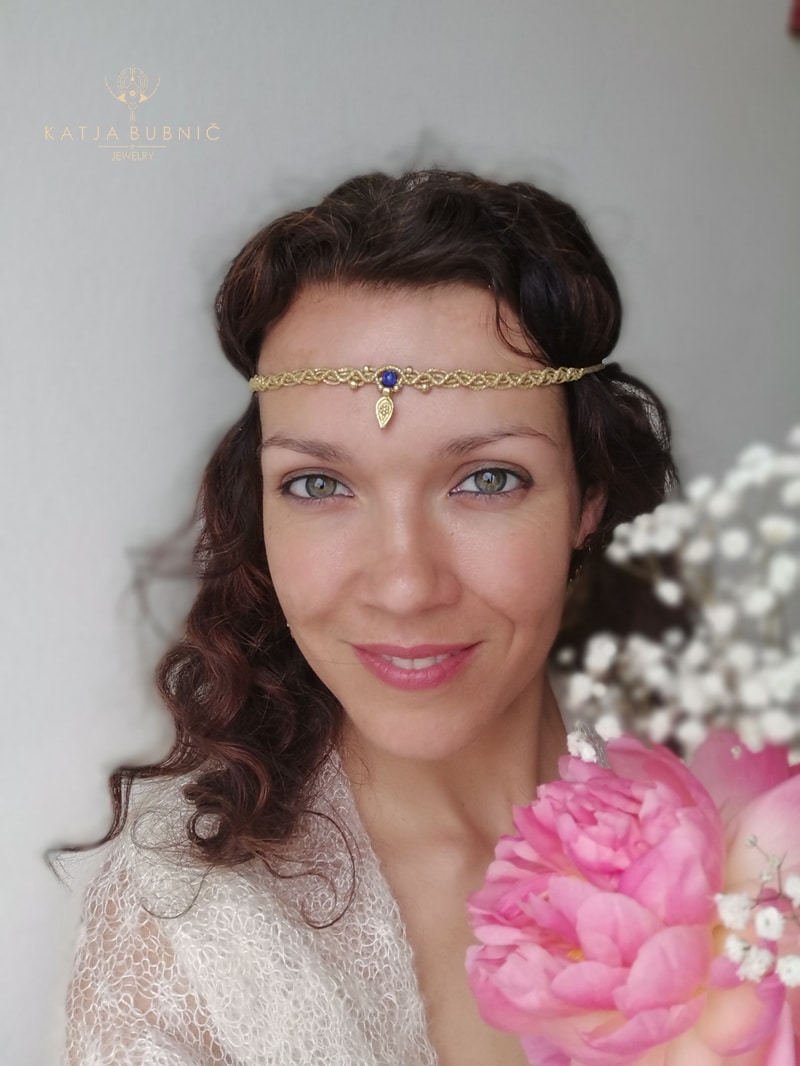 MAKRAME VILINSKA TIARA -LAPISLAZULI - slika 5