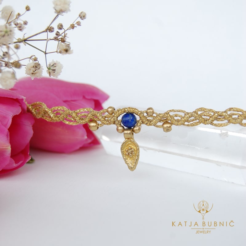 MAKRAME VILINSKA TIARA -LAPISLAZULI - slika 2