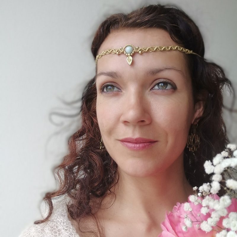 MAKRAME VILINSKA TIARA -LARIMAR - slika 2