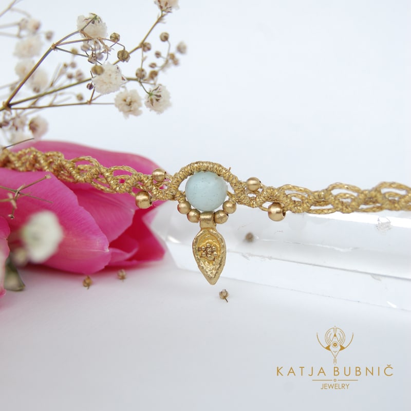 MAKRAME VILINSKA TIARA -LARIMAR