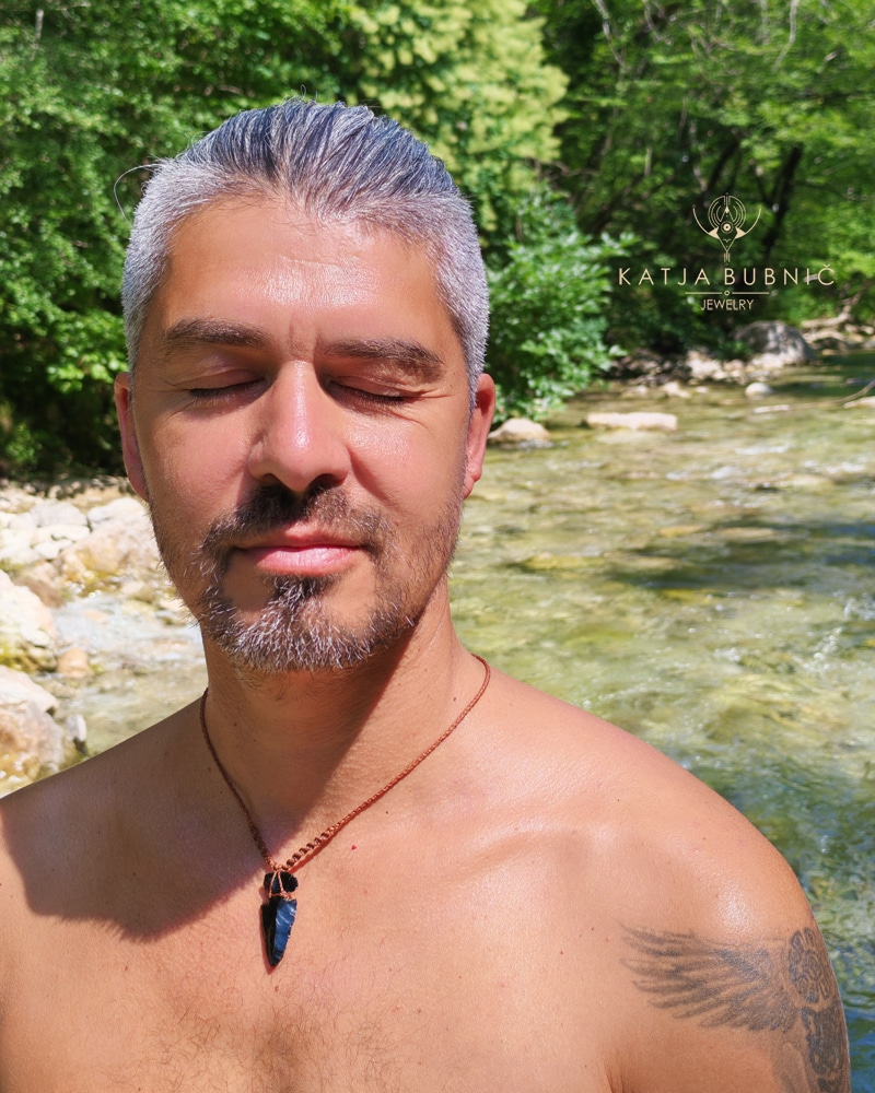 Makrame unisex ogrlica  »Talisman zaščite in notranjega bojevnika« - slika 6